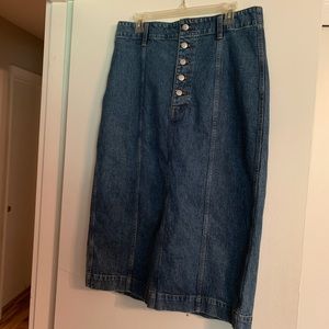 NWT Denim midi skirt